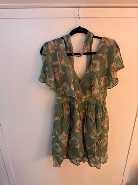 Forever 21 Sage Green Floral Mini Dress